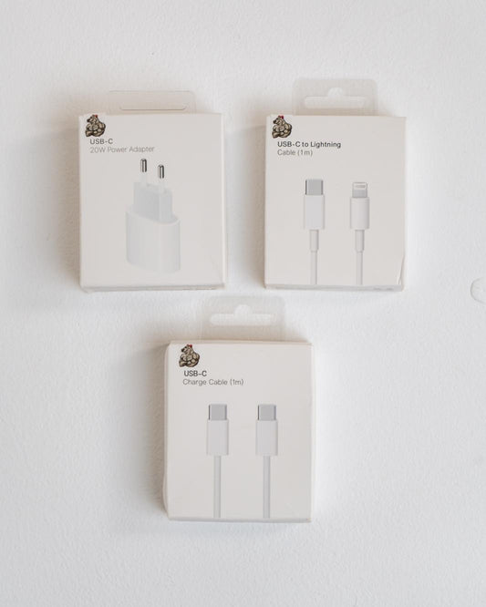 Transformador 20W, cabo USB-C para Lightning e cabo USB-C